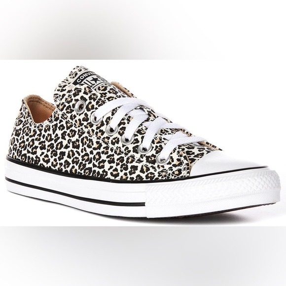 NWOB Converse Street All Star Low Leopard Cheetah Animal Print  Sneakers 7.5 - Picture 2 of 11